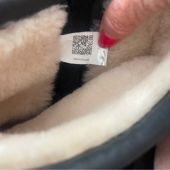 UGG NWOT HENDREN TL WP BLACK LEATHER BOOTS MID SIDE ZIP WOOL LINING MENS 17 - Picture 10 of 14